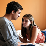 **

A casual conversation between a parent and a teenage child, using everyday scenarios to discuss relationships and normalize sex talk, focusing on empathy and shared experiences.

**