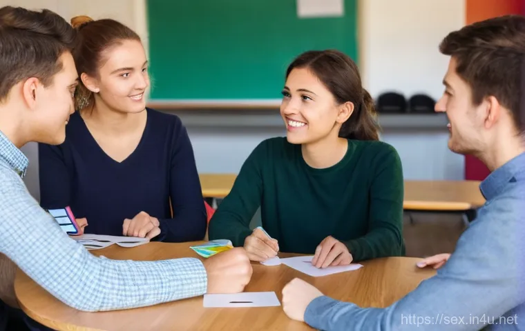 성교육과 세계 각국 성교육 제도 - **A comprehensive sex education classroom in a Nordic country.**
    A bright, modern classroom fill...