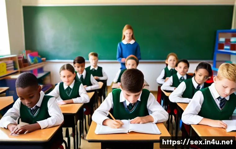 성교육과 성희롱 예방 - **Prompt 1: Gender-Sensitive Classroom Learning**
A bright, modern elementary school classroom f...