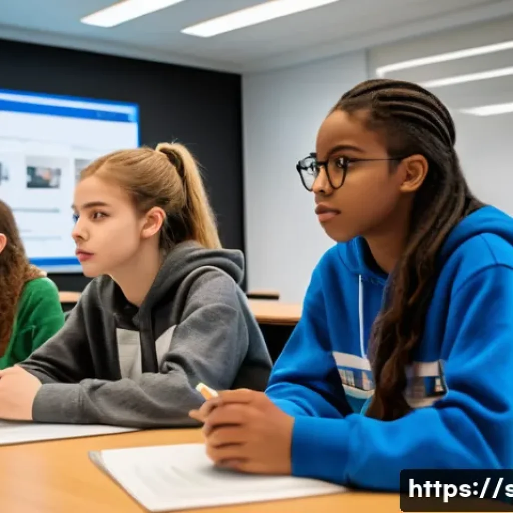 성교육과 대중문화 속 성 - A diverse group of teenagers sitting in a modern classroom engaged in an interactive workshop about ...