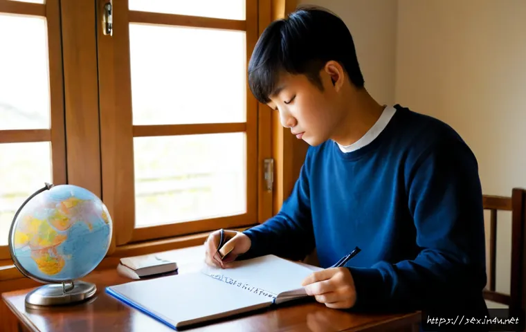 Home 17 성교육과 성적 자기 발견 - Photorealistic educational lifestyle scene of a fully clothed young adult seated at a tidy home desk...